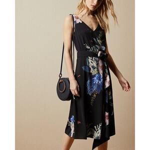 Ted Baker TRINNI Floral Romantic Jamboree Midi Dress NWT No Belt 1 US 2